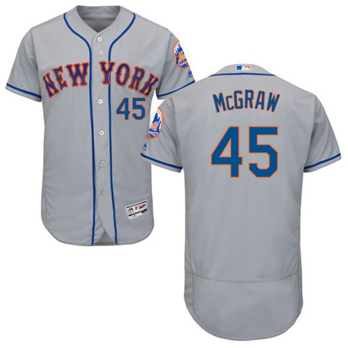 Mets #45 Tug McGraw Grey Flexbase Authentic Collection Stitched MLB Jersey