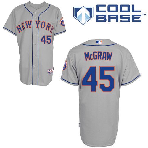 Mets #45 Tug McGraw Grey Road Cool Base Stitched MLB Jersey
