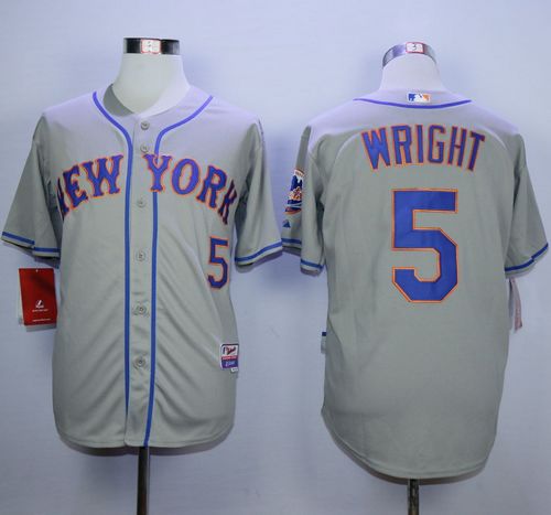 Mets #5 David Wright Stitched Grey MLB Jersey