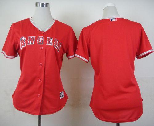 Angels Blank Red Alternate Women's Stitched MLB Jersey