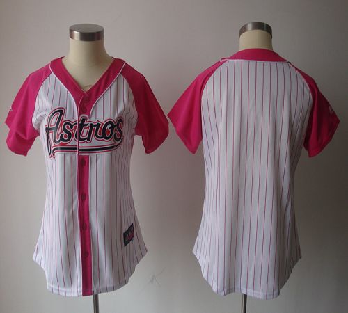 Astros Blank White/Pink Women's Splash Fashion Stitched MLB Jersey