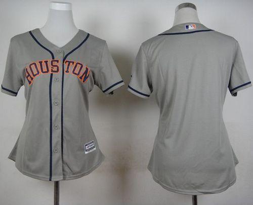 Astros Blank Grey Road Women's Stitched MLB Jersey