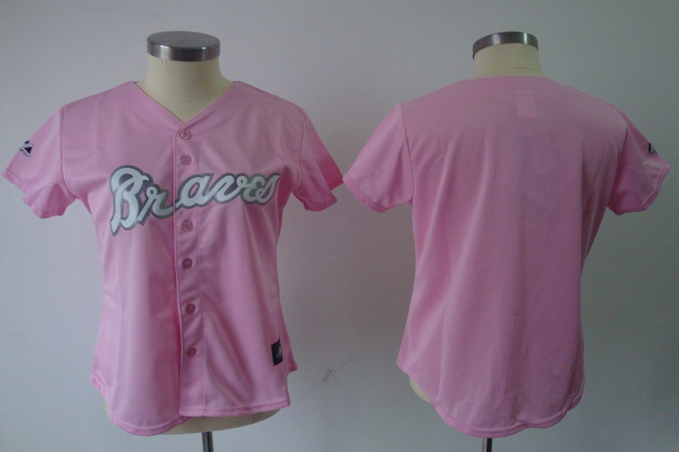 Braves Blank Pink Women's Fashion Stitched MLB Jersey