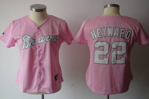 Braves #22 Jason Heyward Pink Women's Fashion Stitched MLB Jersey