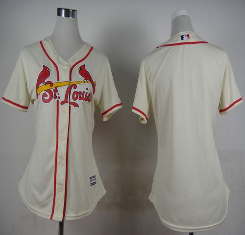 Cardinals Blank Cream Alternate Women's Stitched MLB Jersey