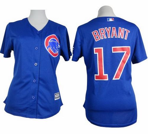 Cubs #17 Kris Bryant Blue Alternate Women's Stitched MLB Jersey