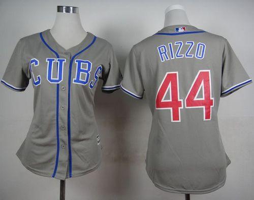 Cubs #44 Anthony Rizzo Grey Alternate Road Women's Stitched MLB Jersey