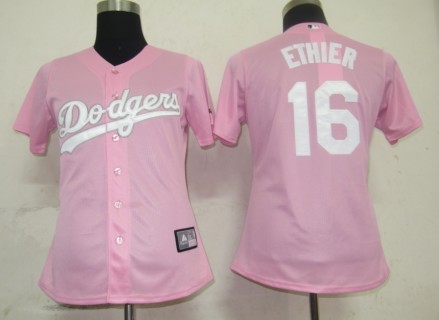 Dodgers #16 Andre Ethier Pink Lady Fashion Stitched MLB Jersey