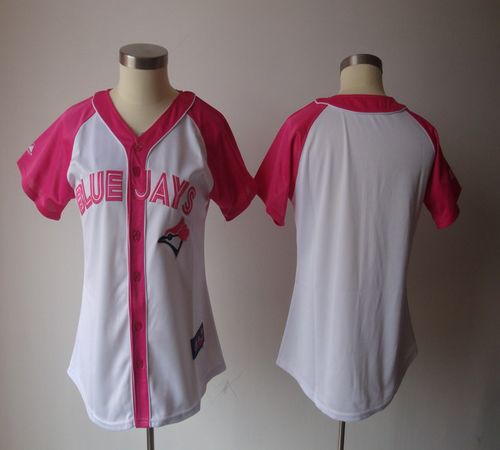Blue Jays Blank White/Pink Women's Splash Fashion Stitched MLB Jersey