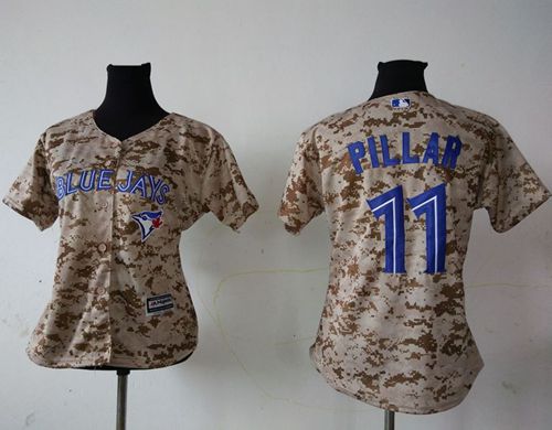 Blue Jays #11 Kevin Pillar Camo Women's Fashion Stitched MLB Jersey