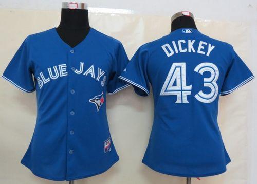 Blue Jays #43 R.A. Dickey Blue Women's Fashion Stitched MLB Jersey