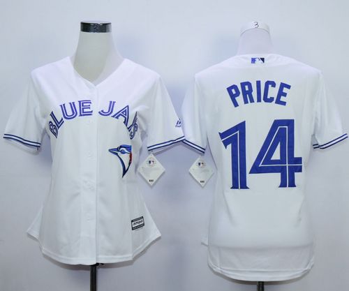 Blue Jays #14 David Price White Home Women's Stitched MLB Jersey