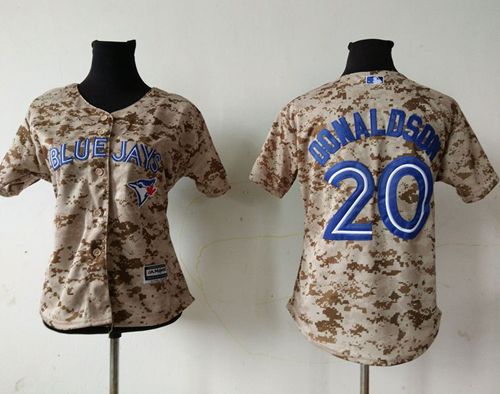 Blue Jays #20 Josh Donaldson Camo Women's Fashion Stitched MLB Jersey
