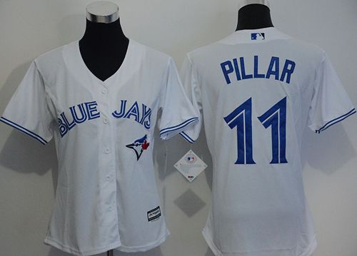Blue Jays #11 Kevin Pillar White Women's Home Stitched MLB Jersey