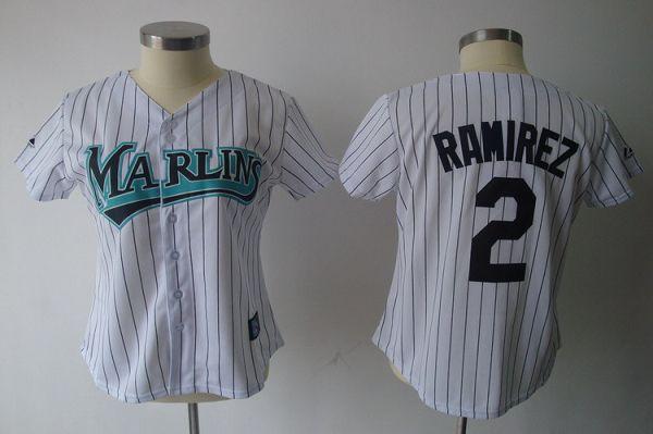 Marlins #2 Hanley Ramirez White Women's Fashion Stitched MLB Jersey