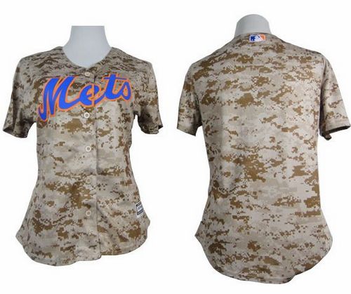 Mets Blank Camo Women's Fashion Stitched MLB Jersey