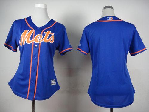 Mets Blank Blue Alternate Women's Stitched MLB Jersey
