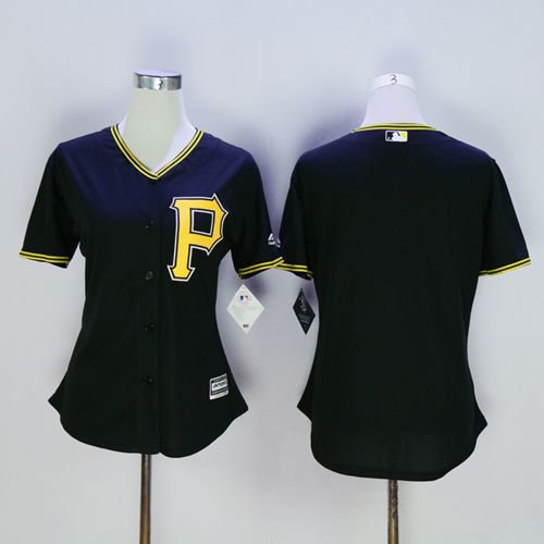 Pirates Blank Black Women's Fashion Stitched MLB Jersey