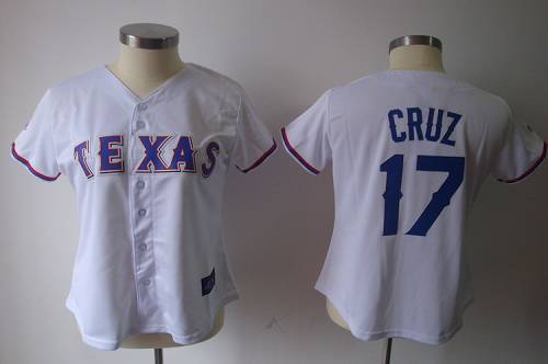 Rangers #17 Nelson Cruz White Women's Fashion Stitched MLB Jersey