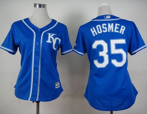 Royals #35 Eric Hosmer Blue Alternate 2 Women's Stitched MLB Jersey