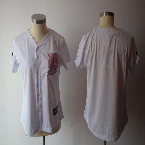 Tigers Blank White Pink Number Women's Fashion Stitched MLB Jersey