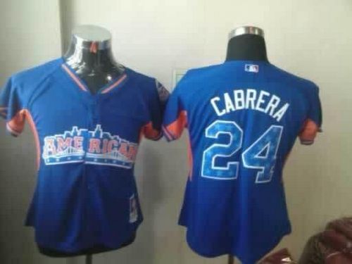 Tigers #24 Miguel Cabrera Blue 2013 All Star Women's Stitched MLB Jersey