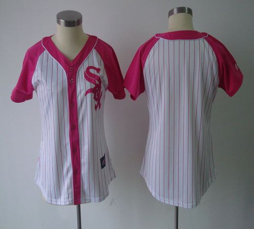 White Sox Blank White/Pink Women's Splash Fashion Stitched MLB Jersey