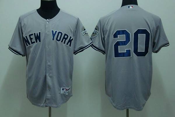 Yankees #20 Posada Jorge Grey Stitched Youth MLB Jersey