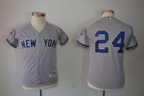 Yankees #24 Robinson Cano Grey Stitched Youth MLB Jersey