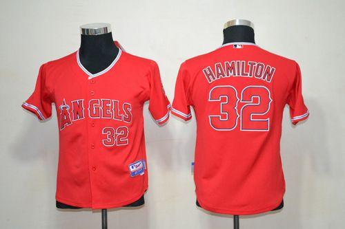 Angels #32 Josh Hamilton Red Cool Base Stitched Youth MLB Jersey