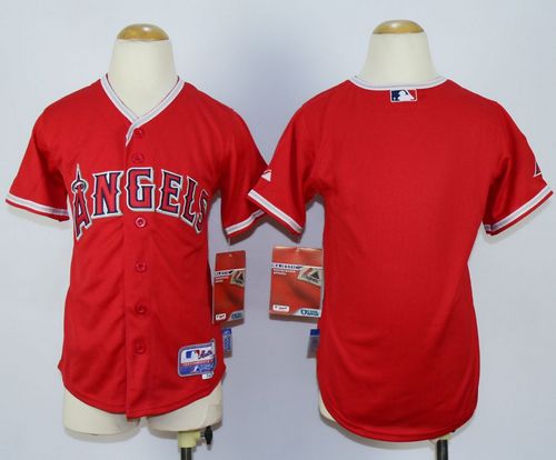 Angels Blank Red Cool Base Stitched Youth MLB Jersey