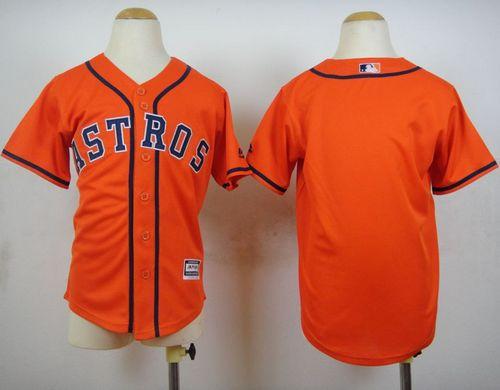 Astros Blank Orange Cool Base Stitched Youth MLB Jersey