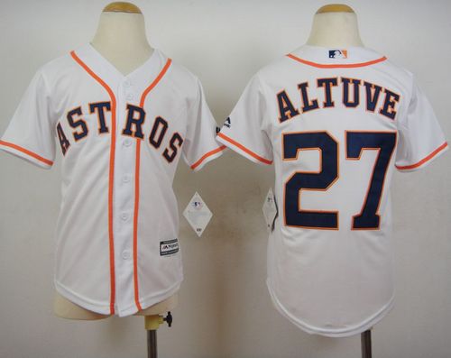 Astros #27 Jose Altuve White Cool Base Stitched Youth MLB Jersey