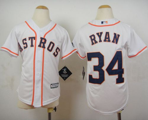 Astros #34 Nolan Ryan White Cool Base Stitched Youth MLB Jersey