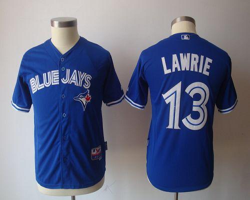 Blue Jays #13 Brett Lawrie Blue New Cool Base Stitched Youth MLB Jersey