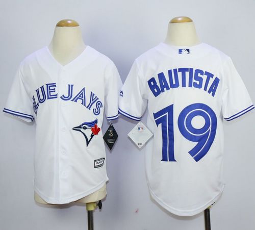Blue Jays #19 Jose Bautista White New Cool Base Stitched Youth MLB Jersey