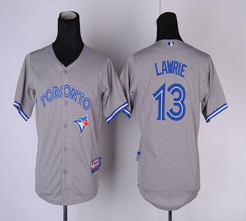 Blue Jays #13 Brett Lawrie Grey New Cool Base Stitched Youth MLB Jersey