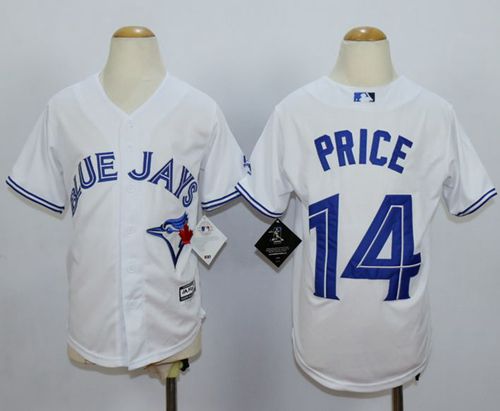 Blue Jays #14 David Price White Cool Base Stitched Youth MLB Jersey
