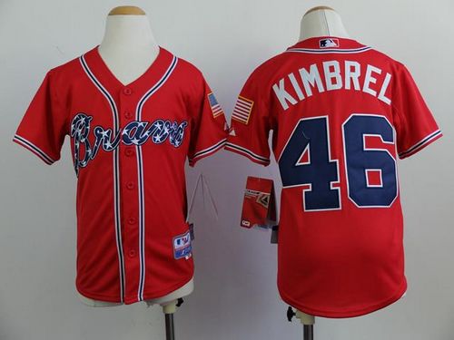 Braves #46 Craig Kimbrel Red Cool Base Stitched Youth MLB Jersey