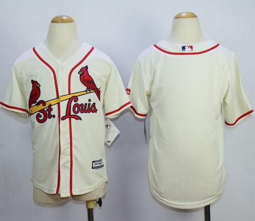 Cardinals Blank Cream Cool Base Stitched Youth MLB Jersey