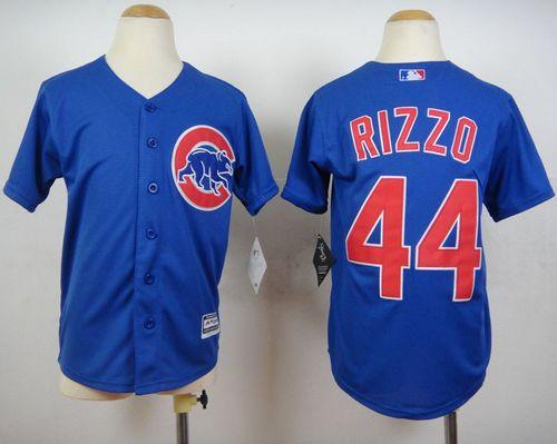 Cubs #44 Anthony Rizzo Blue Cool Base Stitched Youth MLB Jersey