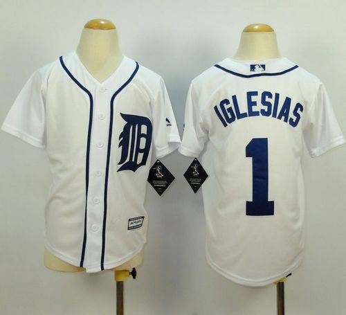 Tigers #1 Jose Iglesias White Cool Base Stitched Youth MLB Jersey