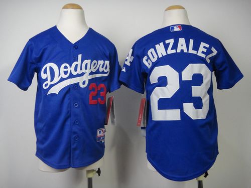 Dodgers #23 Adrian Gonzalez Blue Cool Base Stitched Youth MLB Jersey