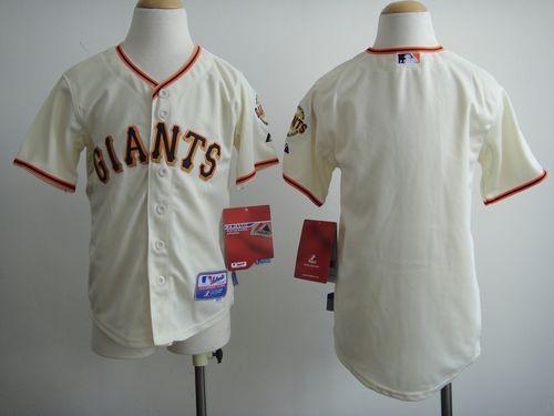 Giants Blank Cream Cool Base Stitched Youth MLB Jersey