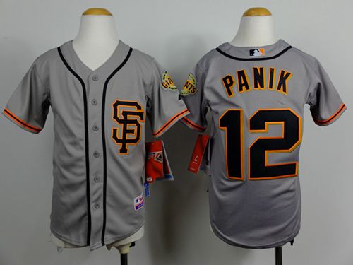 Giants #12 Joe Panik Grey Road 2 Cool Base Stitched Youth MLB Jersey