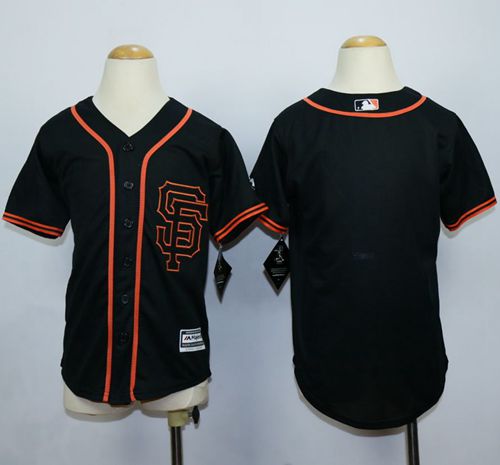 Giants Blank Black Alternate Stitched Youth MLB Jersey