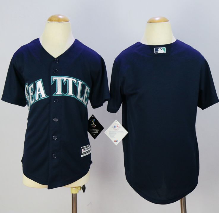 Mariners Blank Navy Blue Cool Base Stitched Youth MLB Jersey