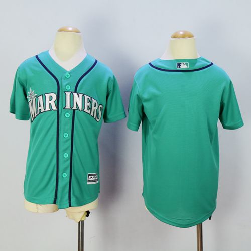 Mariners Blank Green Cool Base Stitched Youth MLB Jersey