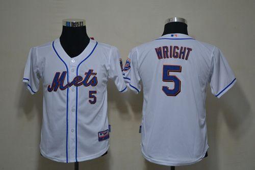 Mets #5 David Wright White Cool Base Stitched Youth MLB Jersey