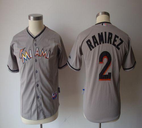 Marlins #2 Hanley Ramirez Grey Stitched Youth MLB Jersey